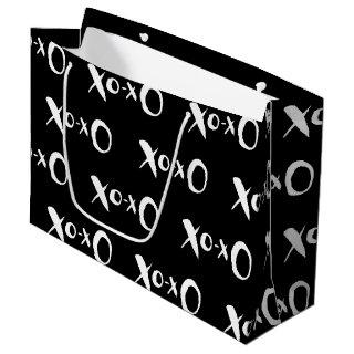 Modern chic black and white XOXO large gift bag