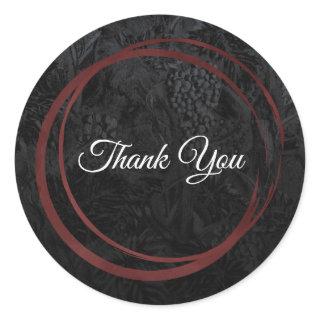 Modern Chic Black Red Wine Rings Classy Favor Classic Round Sticker