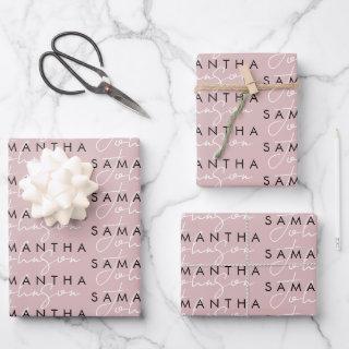 Modern Chic Blush Pink Signature Script   Sheets