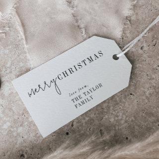 Modern Chic Merry Christmas Family Holiday Gift Tags