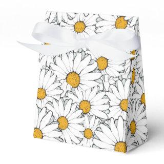 Modern Chic Ornate Daisy Floral Pattern Watercolor Favor Boxes