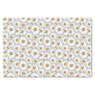 Modern Chic Ornate Daisy Floral Pattern Watercolor Tissue Paper