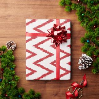 Modern chic textured red ikat chevron pattern
