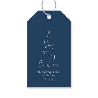 Modern Christmas | Blue Family Tree Gift Tags