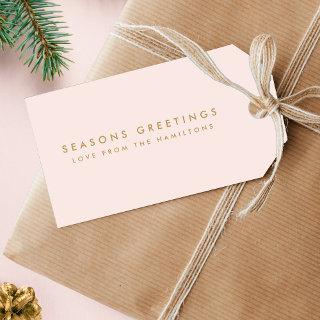 Modern Christmas | Blush Pink and Gold Minimal Gift Tags
