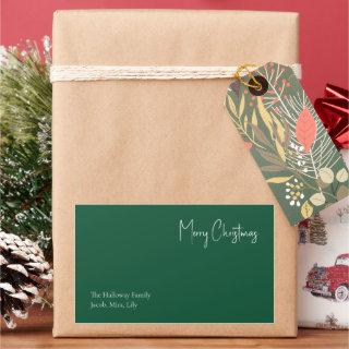 Modern Christmas | Green Family Gift Label