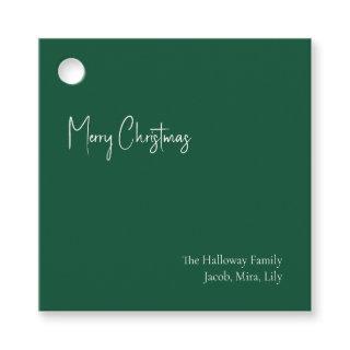 Modern Christmas | Green Square Family Gift Tag