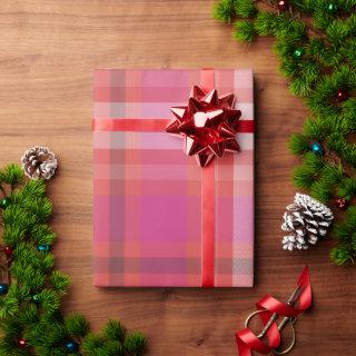 Modern Christmas Plaid Tartan pink and coral