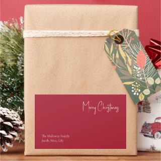 Modern Christmas | Red Family Gift Label