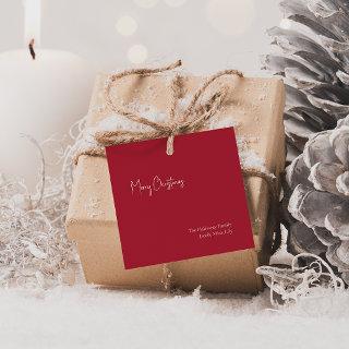 Modern Christmas | Red Square Family Gift Tag