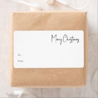 Modern Christmas Script Rectangle Gift Label