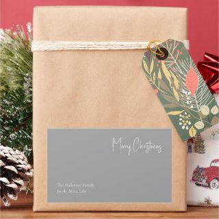 Modern Christmas | Silver Family Gift Label