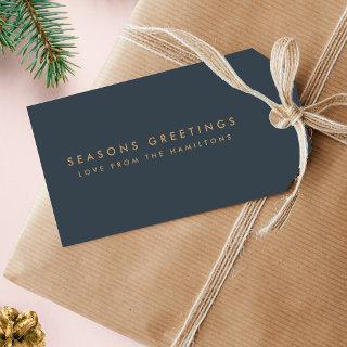 Modern Christmas | Slate Gray and Gold Minimal Gift Tags