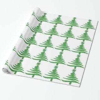 Modern Christmas Tree Stencil Print Green