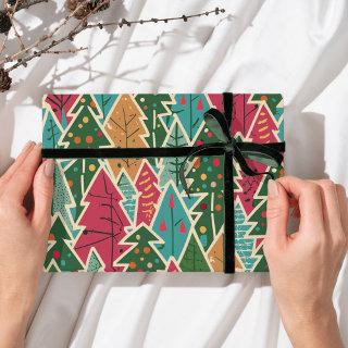 Modern Christmas tree  in pattern