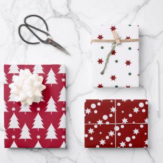 Modern Christmas Trees Stars Festive Patterns  Sheets