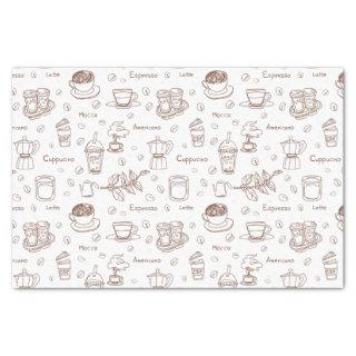 Modern Coffee Pattern Tissue Paper