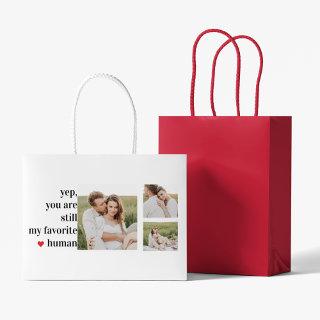 Modern Collage Couple Photo Romantic Quote Large Gift Bag