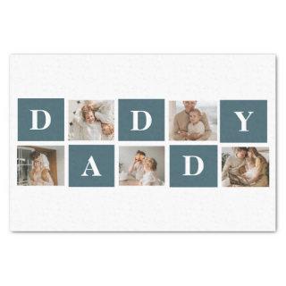 Modern Collage Fathers Photo & Green Daddy Gifts Tissue Paper