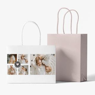 Modern Collage Personalized Family Photo Gift Large Gift Bag