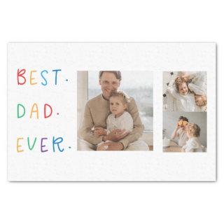 Modern Collage Photo Colorful Best Dad Ever Gift Tissue Paper