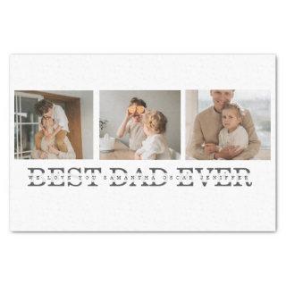 Modern Collage Photo & Grey Best Dad Ever Gift Tissue Paper