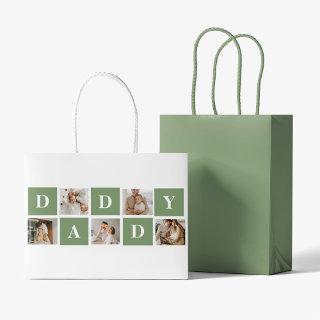 Modern Collage Photo & Happy Fathers Day Gift Large Gift Bag