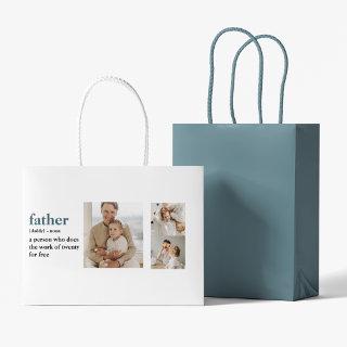Modern Collage Photo Happy Fathers Day Gift Large Gift Bag