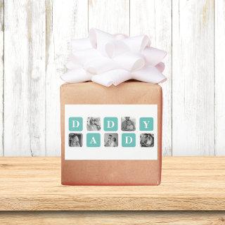 Modern Collage Photo  Happy Fathers Day Gift Rectangular Sticker