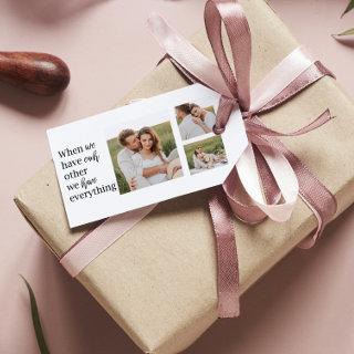 Modern Collage  Photo Romantic Couple Quote Gift Gift Tags