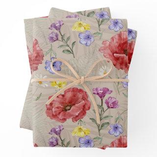 Modern Colorful & Beige Wildflower Pattern   Sheets