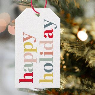 Modern Colorful Happy Holiday Gift Tags