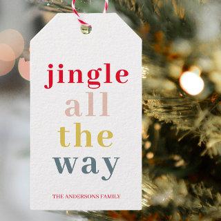 Modern Colorful Jingle All The Way   Gift Tags