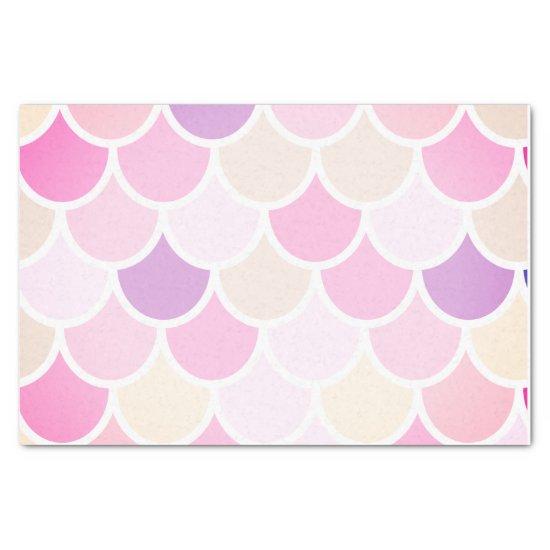 Modern Colorful Pink Mermaid Scales Pattern Tissue Paper