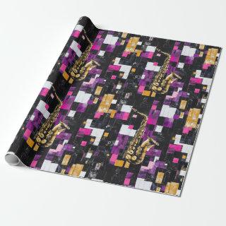 Modern colorful saxophone pattern