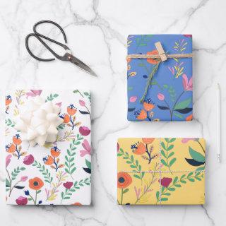 Modern Colorful Spring Wildflower Meadow Floral  Sheets