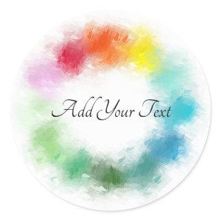 Modern Colorful Template Hand Script Elegant Classic Round Sticker