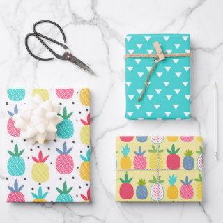 Modern Colorful Tropical Pineapple Girly Patterns  Sheets