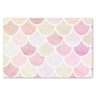 Modern Colorful Watercolor Mermaid Scales Pattern Tissue Paper