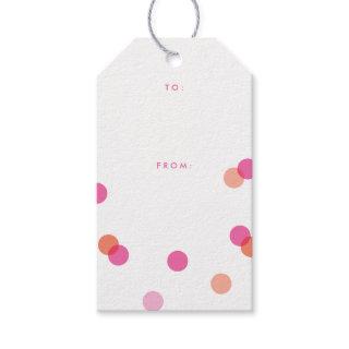 Modern Confetti Pink and Orange Polk a Dot Gift Tags