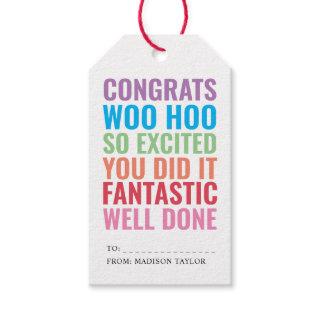 Modern CONGRATULATIONS WELL DONE YOU DID IT Gift Tags