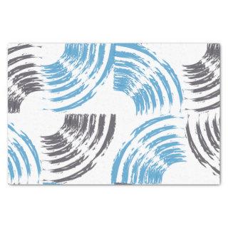 Modern, cool, trendy blue abstract brush strokes tissue paper