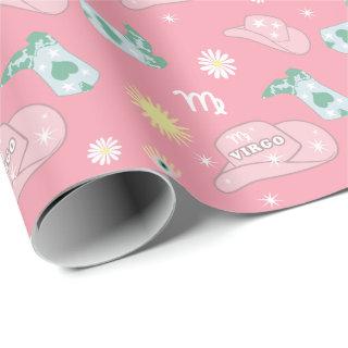 Modern Cowgirl Virgo Zodiac Pattern Boho Pink