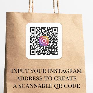Modern Create Your Instagram QR Code Square Sticker