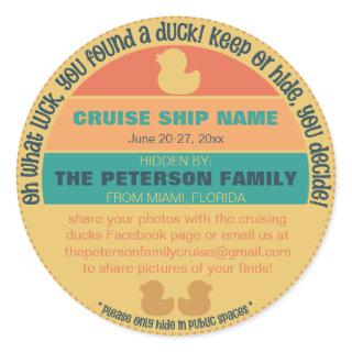 Modern Cruising Duck Keep or Hide Game Sticker Tag