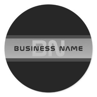 Modern Customizable Layered Text | Black & Grey Classic Round Sticker