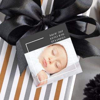 Modern Cute Baby Photo | Beauty Quote Favor Tags