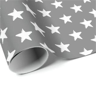 Modern dark grey and white stars pattern