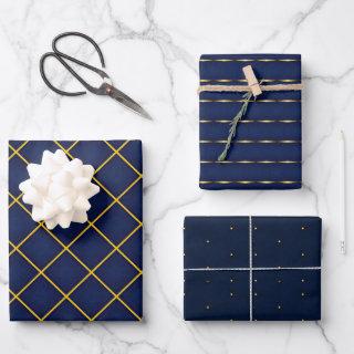 Modern Deep Navy and Gold Sleek   Sheets