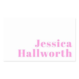 Modern Editable Business Name or First & Last Name Rectangular Sticker